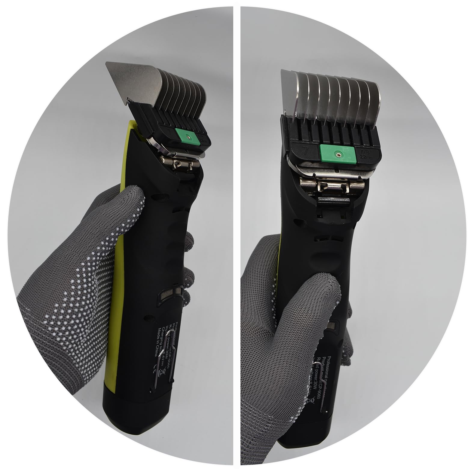 8 Peignes Guides Professionnels en Acier Inoxydable Type A5, 3/6/10/13/16/19/22/25mm, 1/8"-1" Compatibles avec Wahl KM2/5/10, Andis AG/BG, Oster A5/A6 et Tondeuses pour Animaux Type A5