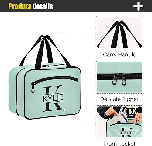 Miniatura 72 de Sinestour Neceser personalizado para mujeres y hombres, organizador de maquillaje de viaje con gancho para colgar, bolsas de cosméticos, bolsa