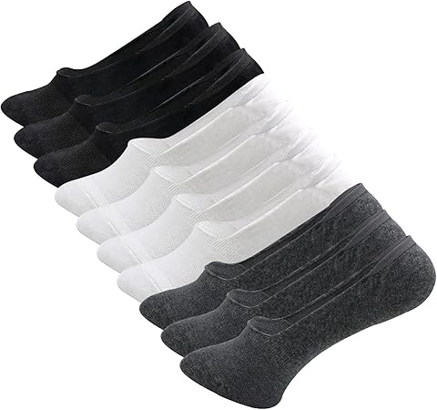 10 Pares Calcetines Invisibles Hombre y Mujer EU 39-45, Calcetines Transpirables Pinkies en Algodón Calcetines Cortos