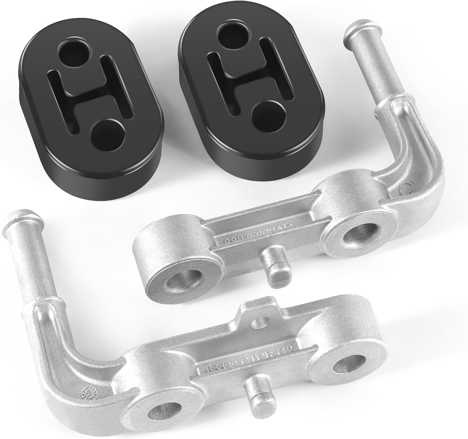 Rear Left Right Exhaust Bracket Muffler Support Assembly 68275662AB 68395841AA Compatible with Dodge Ram 1500 3.0L 5.7L 6.2L 2019-2025 with 2PCS Rubber Isolator Hanger Muffler Bracket Replacement Kit