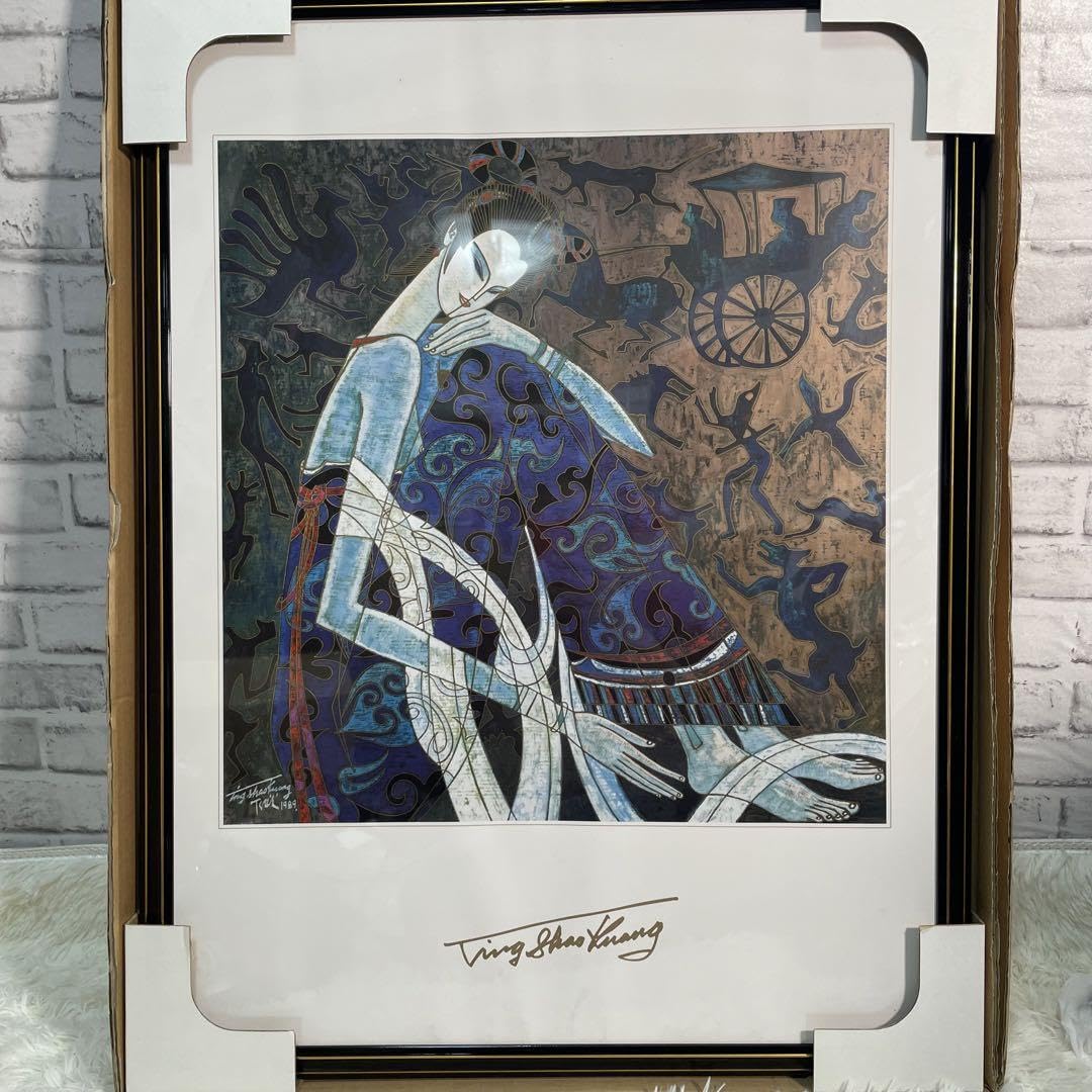 藤田嗣治、「サンフイリップ教会」、希少画集より、状態良好、新品高級額装付 藤田嗣治、「Les Sept Trompettes」、希少画集の額装画