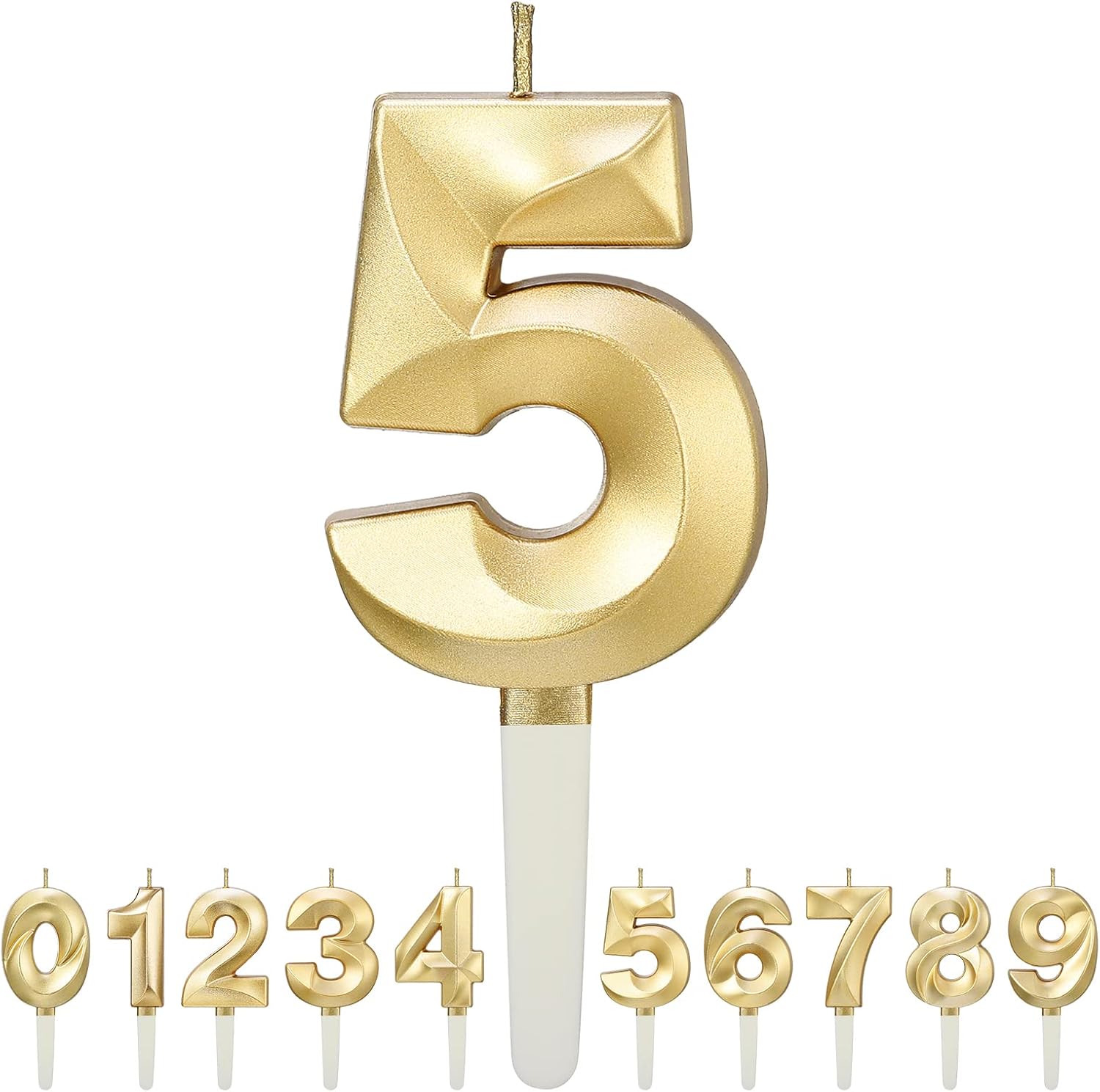 Popuppe Gold Number Candles Birthday Numeral Candles Cake Numeral