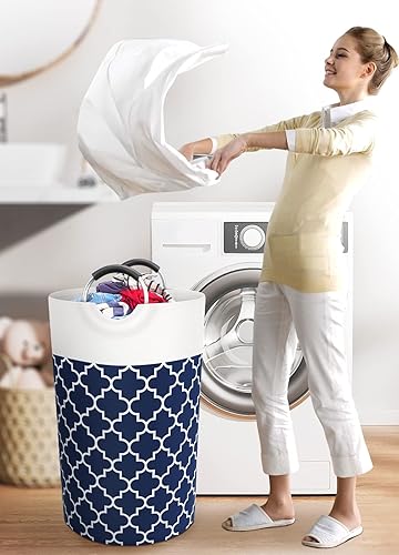 Miniatura 6 de Cesta grande para la ropa sucia, bolsa plegable con asas, impermeable, para viajes, baño, artículos esenciales para la universidad, dormitorio