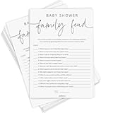 Baby Shower Games - 50 Baby Shower Family Feud Game Cards&comma; Boy or Girl&comma; Gender Neutral&comma; Minimalist