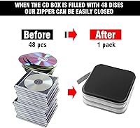 Vista 4 de Estuche para CD/DVD, 48 Capacidad, Negro, Plástico, Portátil, Ligero
