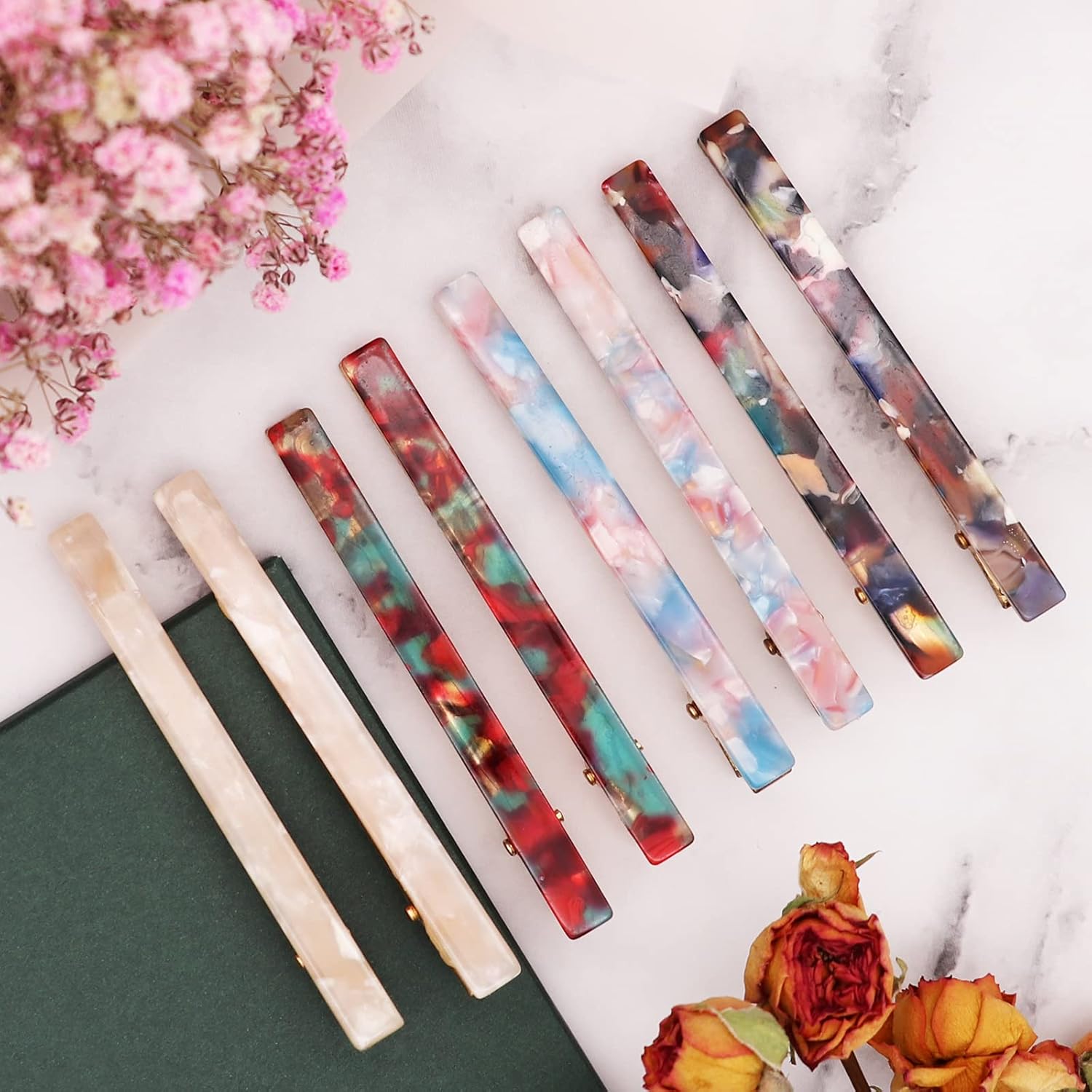 Cobahom 12Pcs Hair Clips Metal Duckbill Clips Leopard Print Hair Clips Teeth Hair Pins Chic Tortoise Shell Hair Barrettes for Women and Girls - Image 5