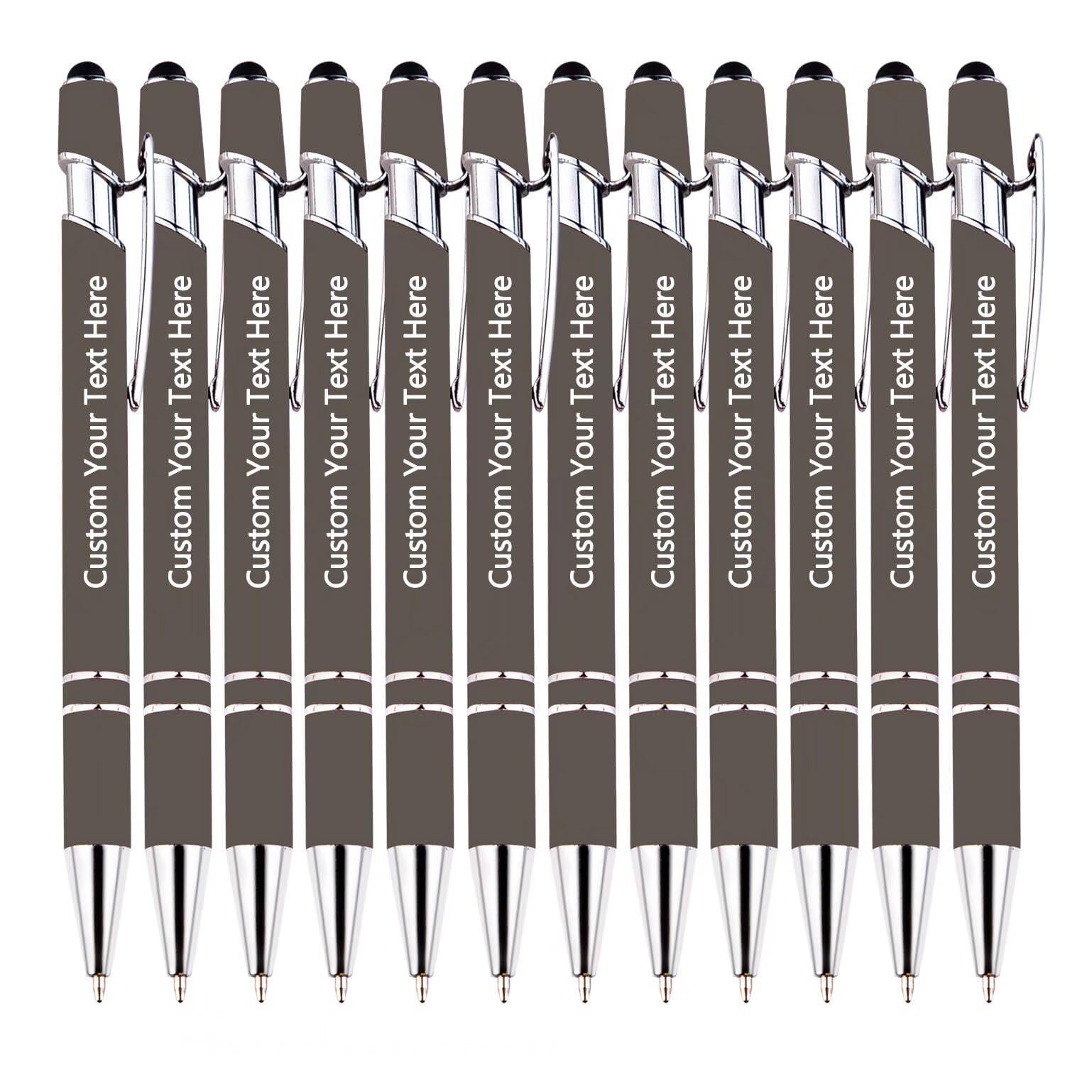 TAISGONGBY Personalised Pen Custom Engraving Pen with Stylus Nib Ballpoint Pen with Text Name Message Business Graduation Anniversary 120 Pack