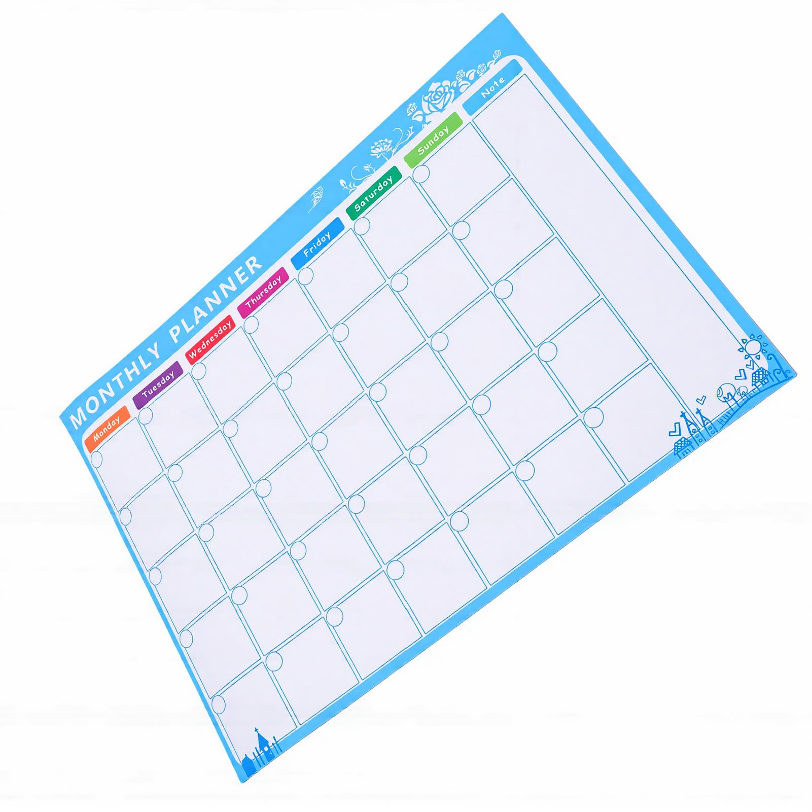 Zerodis 4 Stück Kühlschrankkalender, Starker Magnet, Familienplanungsnabe, Trocken Abwischbarer Magnetischer Kalender, Inklusive 4 Whiteboards, 12 Stiften und (Sets roter, blauer, schwarzer Stift)