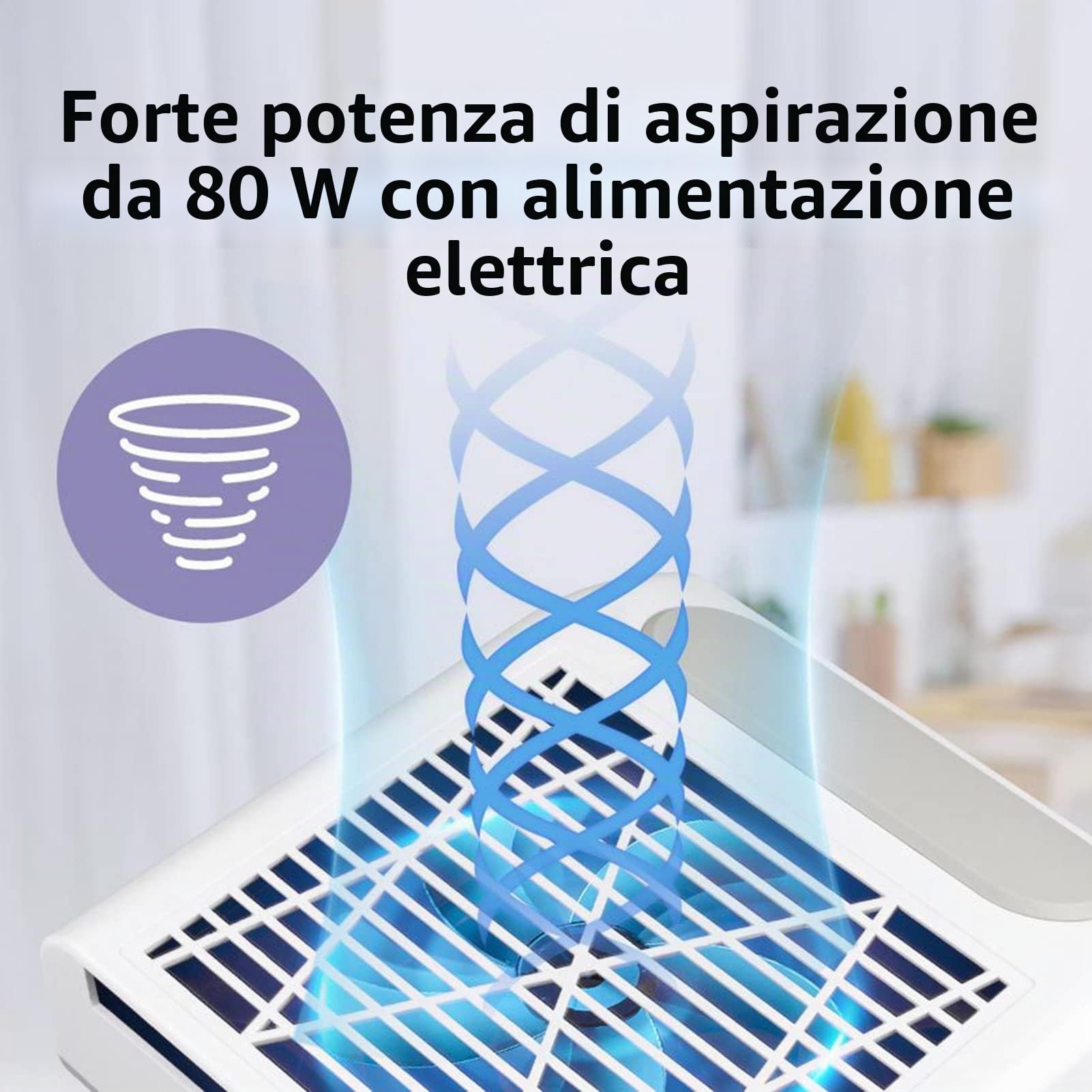 Aspiratore unghie professionale, Aspirapolvere elettrico per collettore di polveri per unghie da 80 W 2 livelli con velocità regolabile con filtro