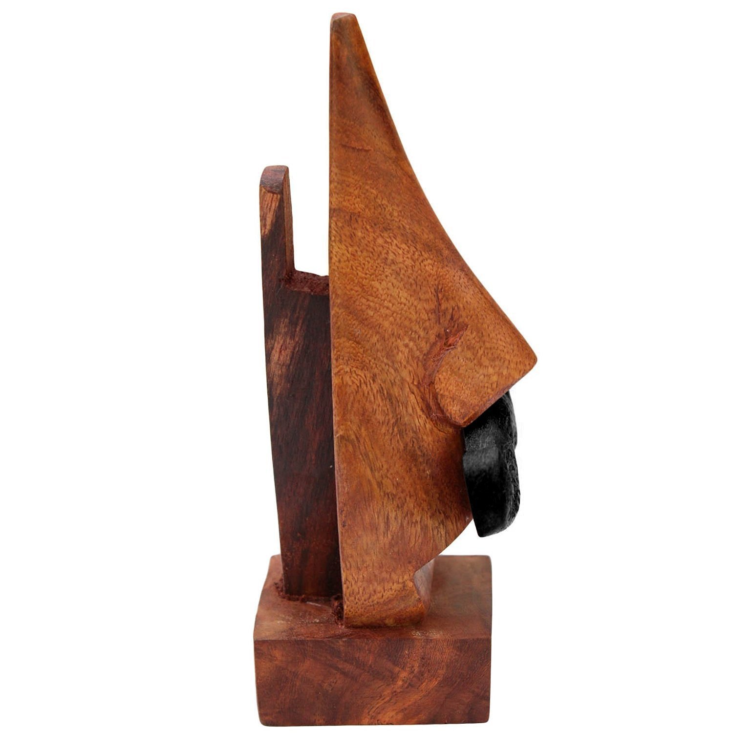 Craftland Rosewood Wooden Brown Handcrafted Nose Shaped Goggle Spectacle/Specs Eyeglass Holder Stand with Black Moustache (Black Moutche n Red Lips) 3