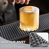 Vista 2 de Noverlife 2 tapetes de barra para encimera, 24 x 3 pulgadas, flexibles, antideslizantes, de vidrio gris, para restaurante y cocina