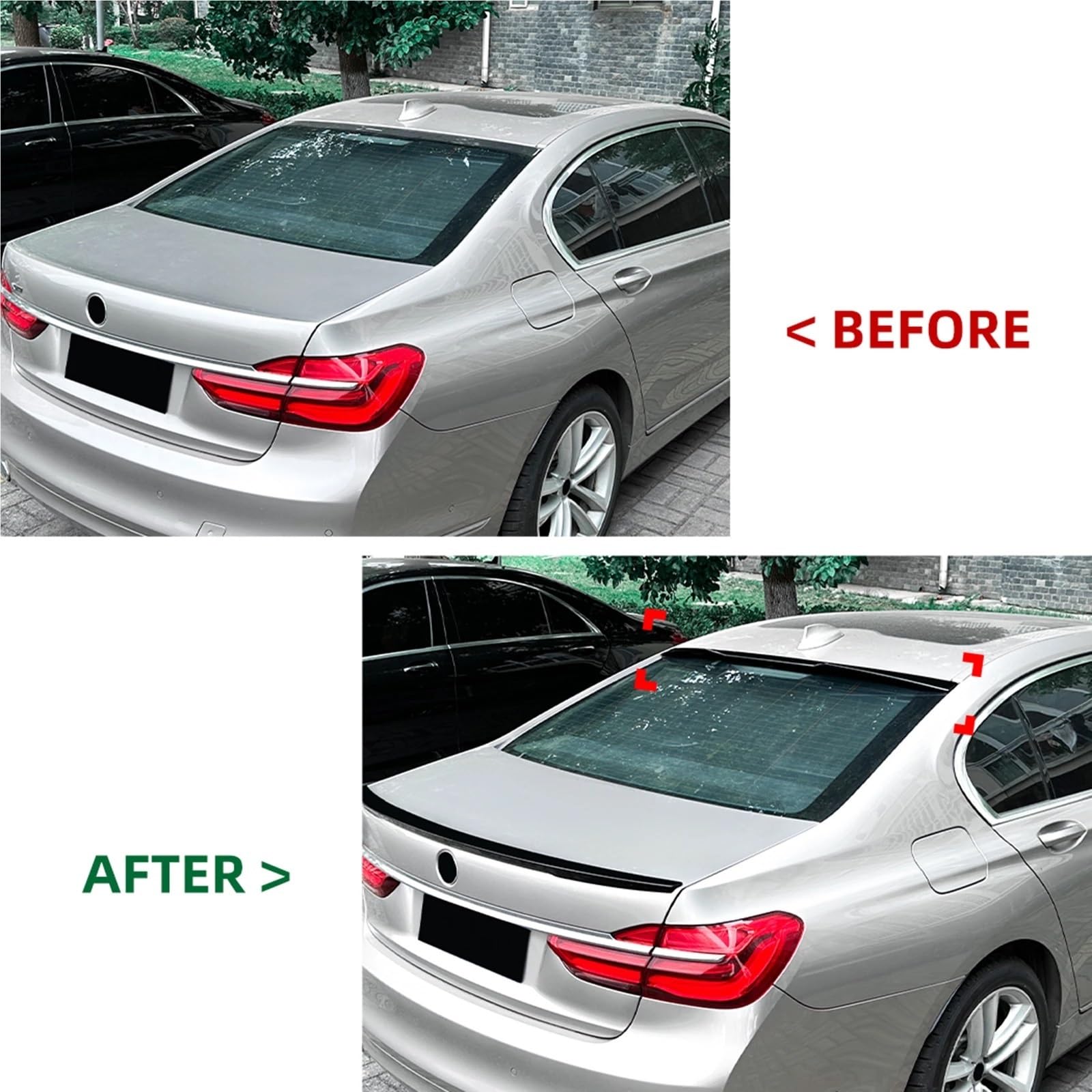 Spoiler dachowy pokrywa bagażnika tylna szyba tylna warga kompatybilny z BMW serii 7 G11 G12 2016-2022(Carbon Fiber Look)