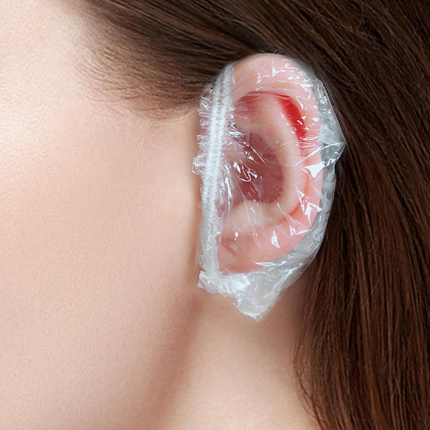 200PCS Clear Disposable Ear Protectors, Waterproof Ear Protectors for Bathing, Hair