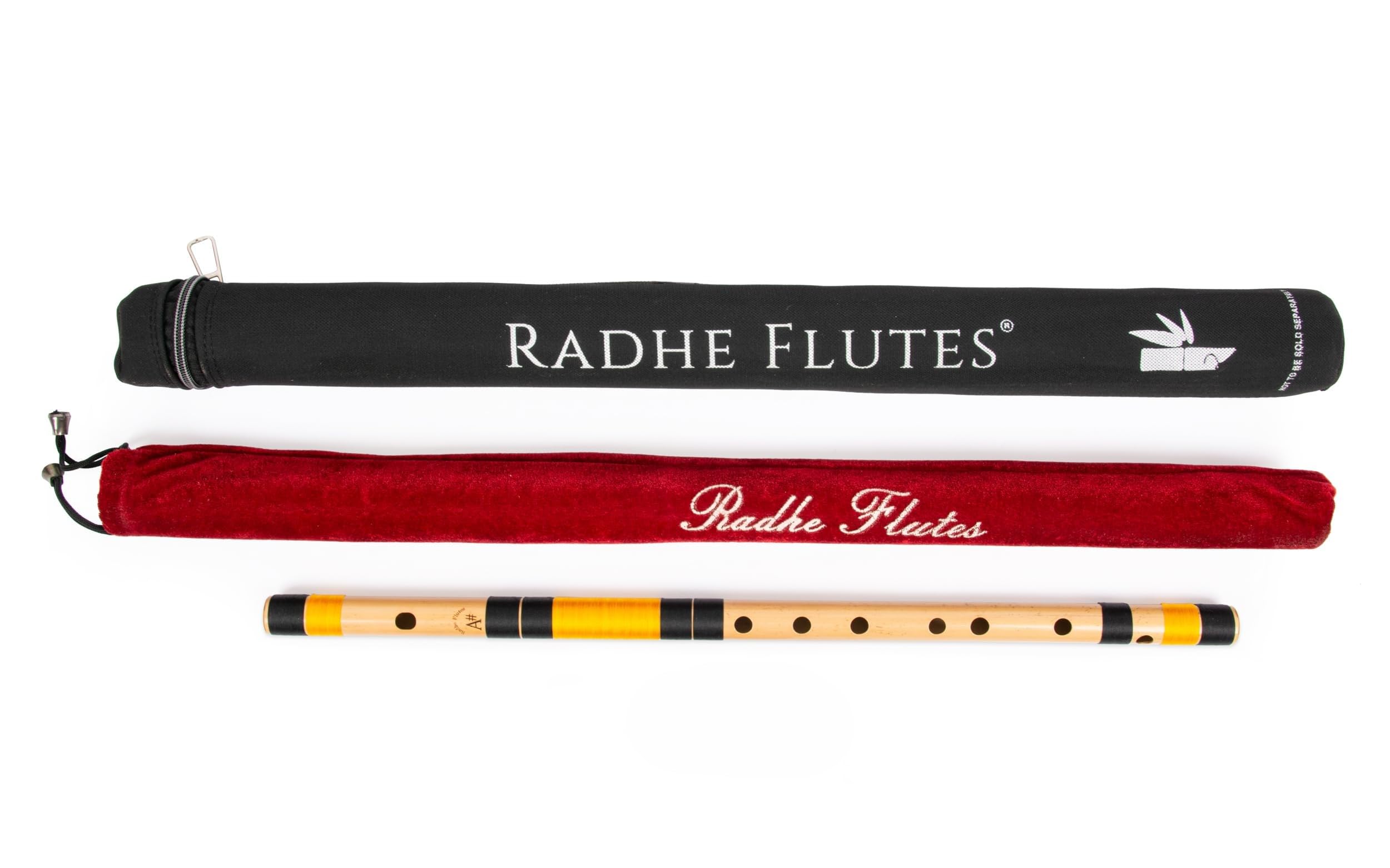 Radhe Flutes | PROFESSIONAL Bamboo Bansuri | A Sharp | Right Handed | Middle Octave | With Hard Cover | Velvet Cover & Paper Tube | Black & Orange | Hand Crafted by Tej Sharma-image-40