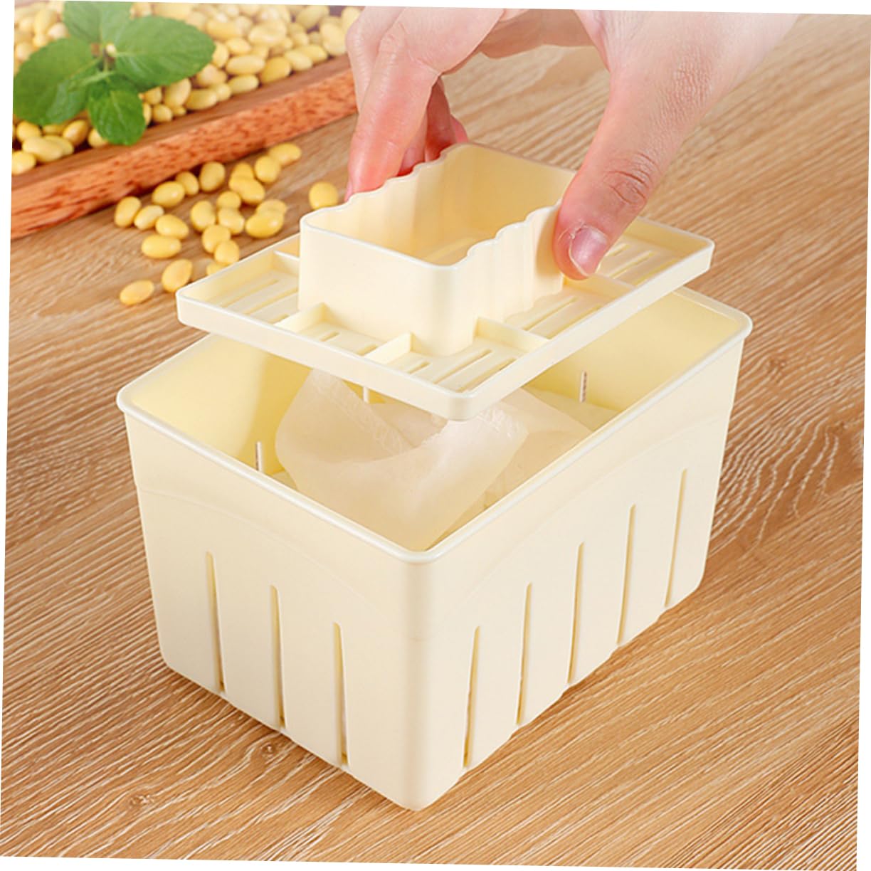 VINTORKY Homemade Tofu Maker Kit Simple Design Dishwasher Safe Tofu Pressing Mold for Diy Kitchen Cooking