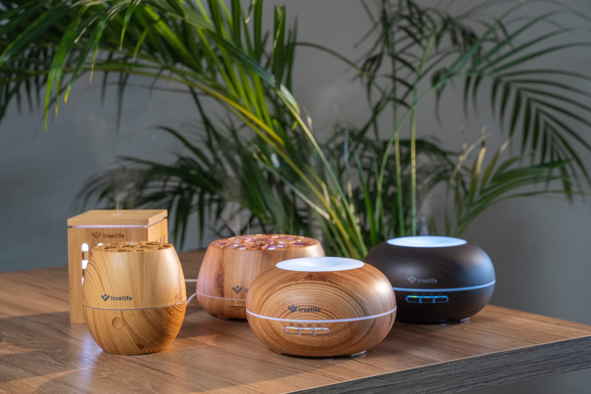 TrueLife Diffuser D3 Light 120 ml Aroma Diffuser Holzdesign Ultraschall Aromatherapie Luftbefeuchter, Duft Diffusor, Ultraschall Luftbefeuchter Aromatherapie Öle, BPA-frei, Duftlampe mit 7 LED Farben