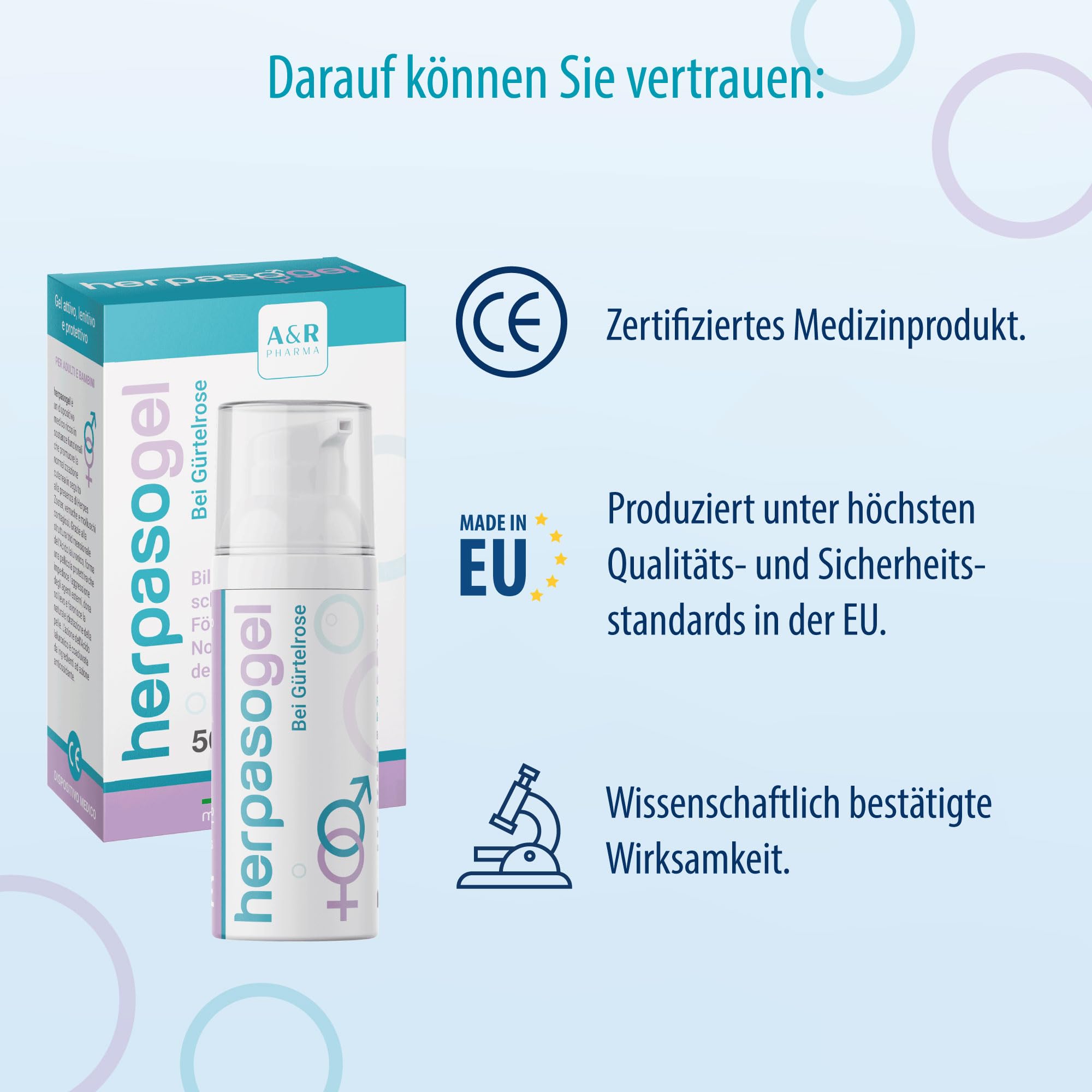 Herpasogel bei Gürtelrose | Fördert die Normalisierung der Haut bei Herpes zoster | Reich an natürlichen funktionellen Inhaltsstoffen