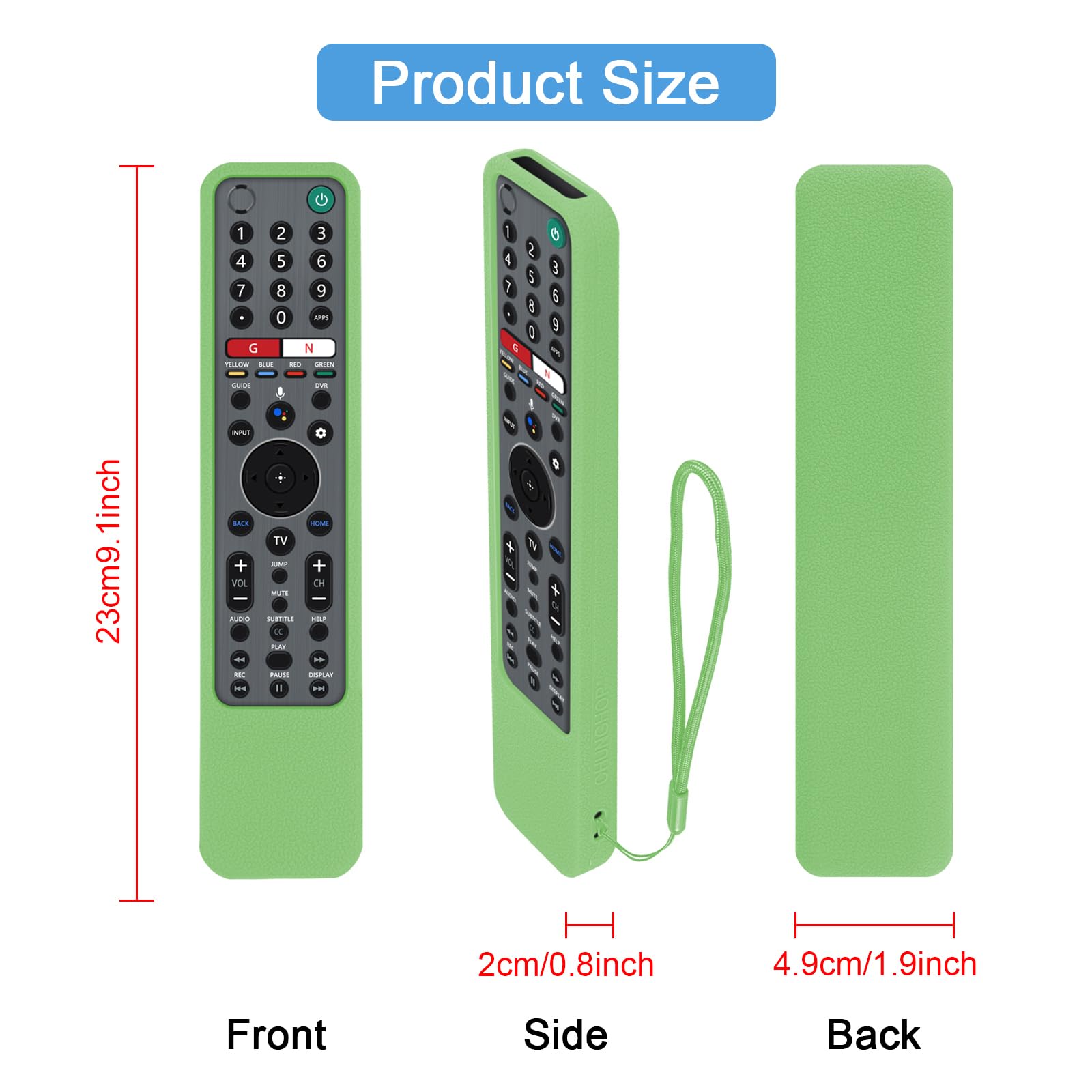 2 stuks siliconen hoesje voor Sony RMF-TX600U RMF-TX500U afstandsbediening [ Antislip] Beschermhoes voor Sony RMF-TX621U RMF-TX520U Voice Remote Case Sleeve Holder Protector Skin-Glow Blue, Glow Green
