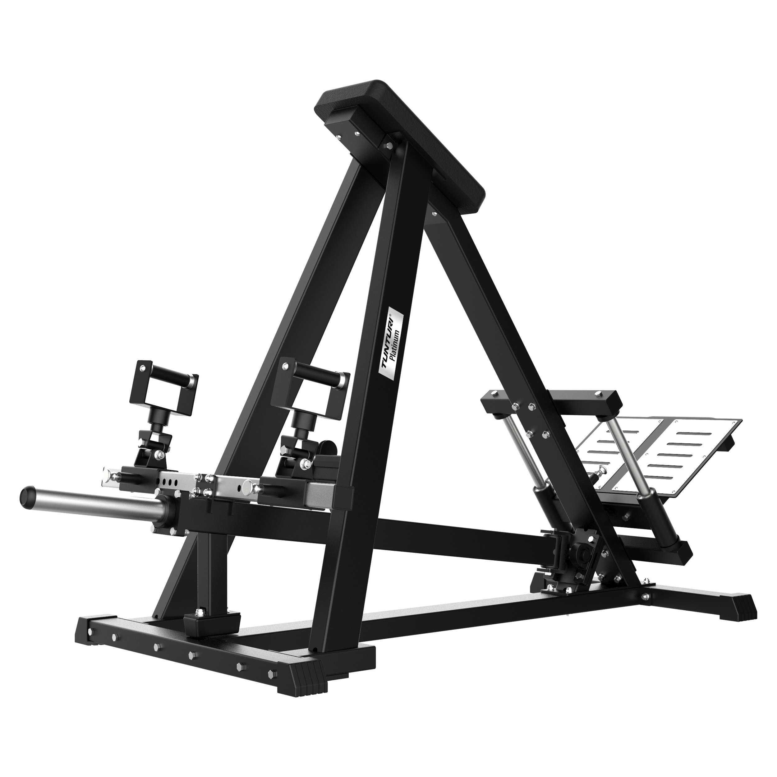 Tunturi Platinum Adjustable T-Bar Row Kraftstation – Fitnessgerät für Rückentraining – Plate Loaded Homegym – Maximal 200 kg Gewicht – V-Serie