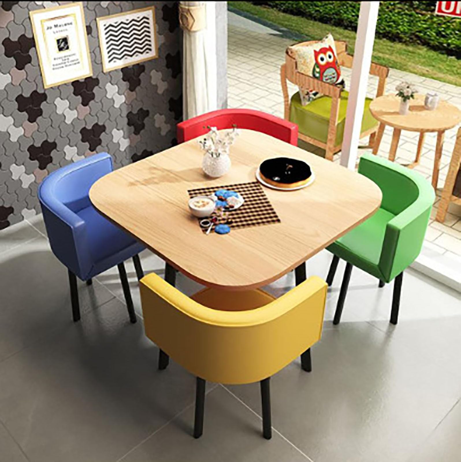 OCAZI Round Conference Table for Dinning Room/Kitchen Simple Small Round Table Kitchen Dining Table Set