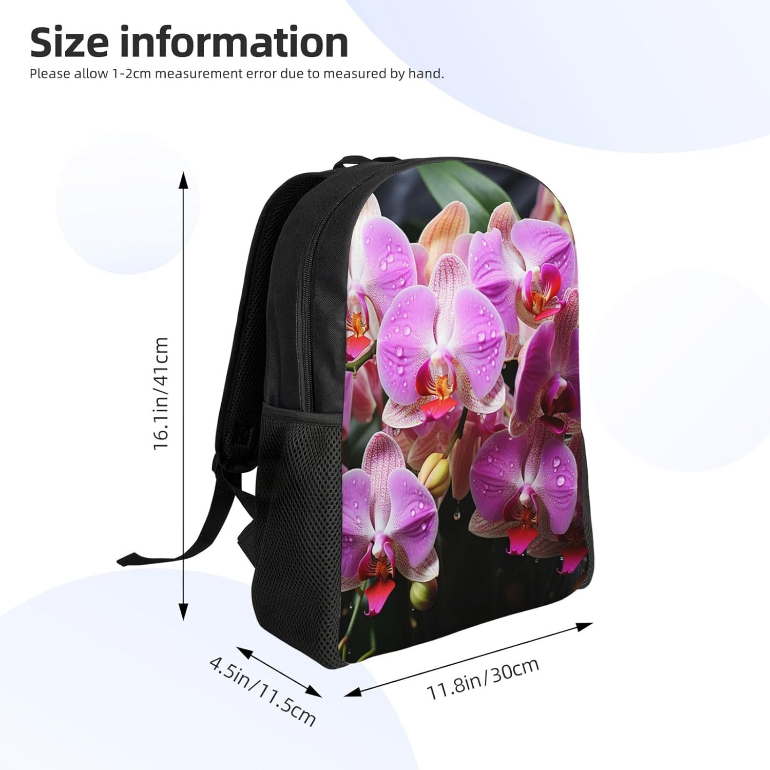 Orchids Travel Backpack for Women Men 15.6 inch Laptop Backpack Waterproof Work Business Daypack
