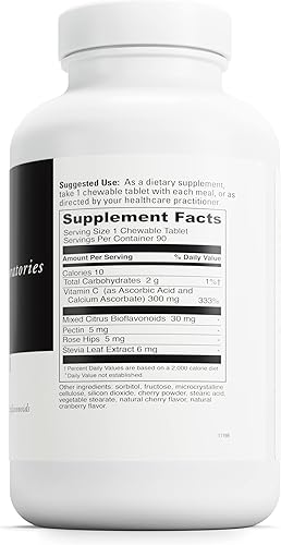 Miniatura 2 de DaVinci Labs Chewable C-300 - Suplemento de vitamina C para apoyar la salud inmunológica, colesterol y producción de colágeno, con vitamina C,
