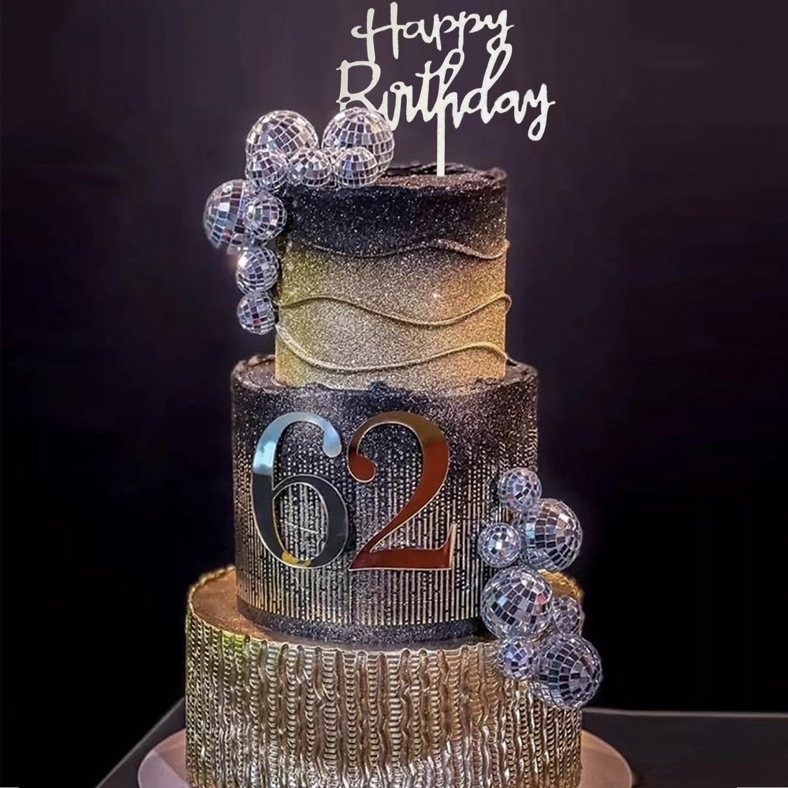 10 Disco-Ball Cake Topper – Silberne Dekoration Für Geburtstagskuchen & Cupcakes