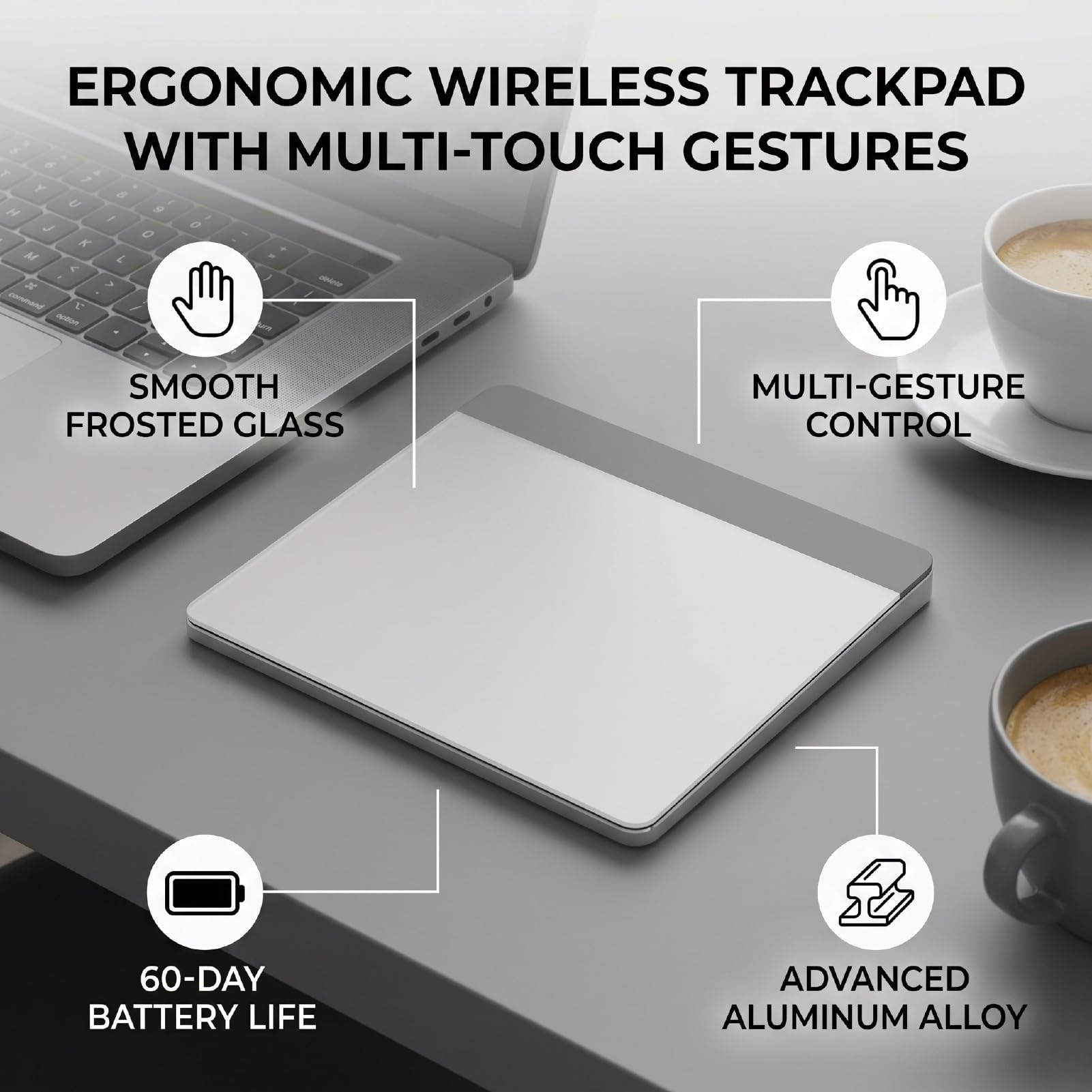 Tangxi Trackpad Inalámbrico, Modo Dual con Cable Bluetooth 5.0 para 6