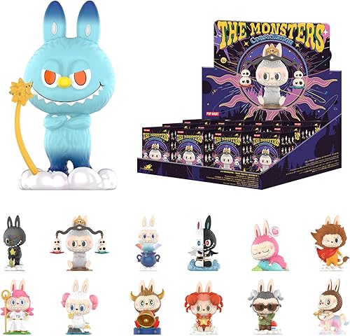 POP MART Figuras de caja ciega de The Monsters Constellation, juguetes de diseño aleatorio para decoración moderna del hogar, juego de juguetes