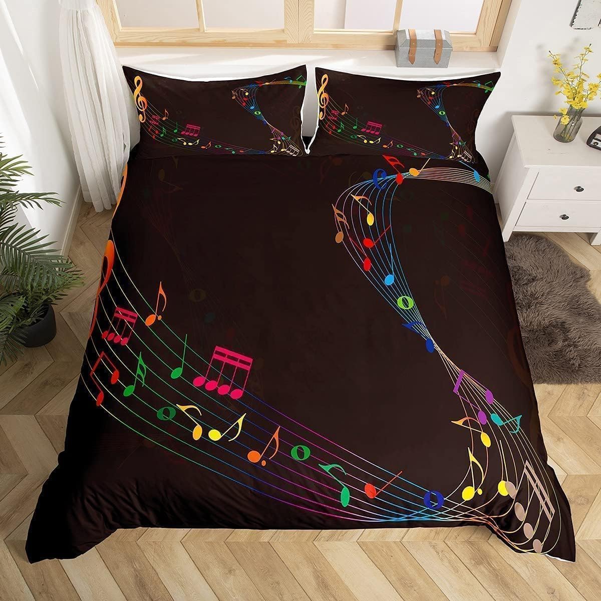 Housse de Couette 220x240 Fermeture Éclair anti-glissement Parure Lit Microfibre Infroissable