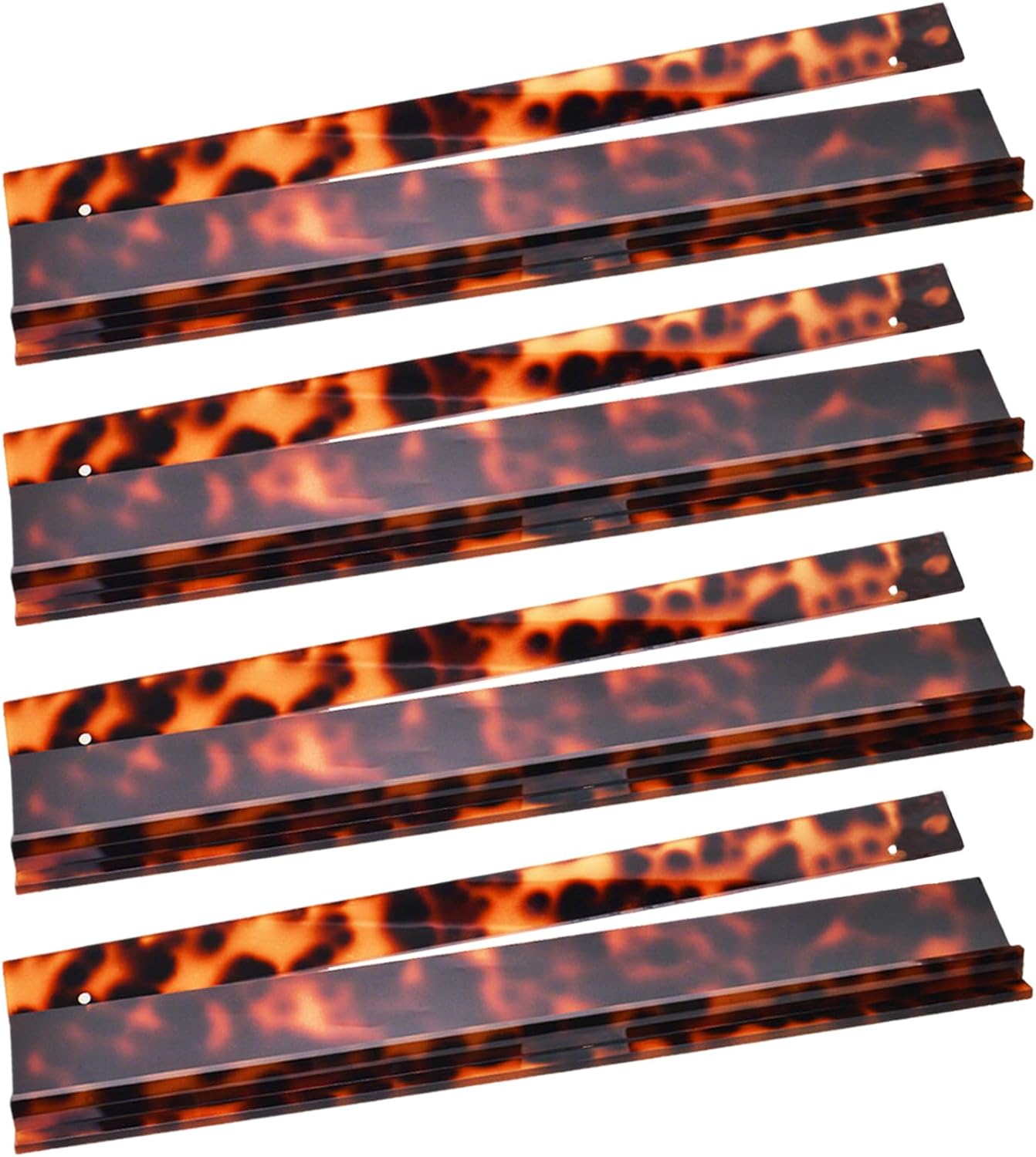 Tortoise Shell Acrylic Mahjong Rack Set, Mahjong Racks with Pushers, Majiang Tile Holder Acrylic Mahjong Racks Accessories (4pcs-A)