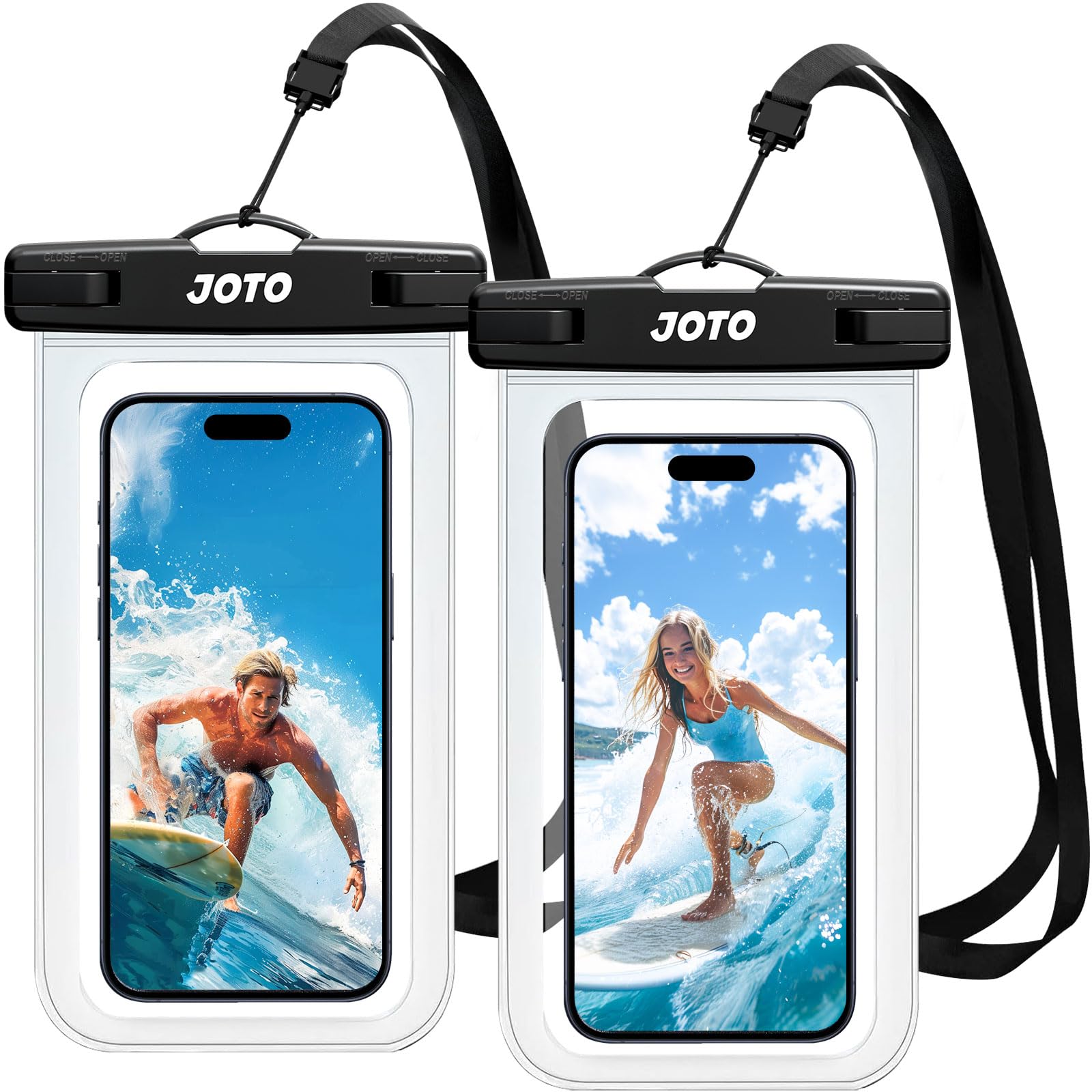 JOTO Polyvinyl Chloride 2 Pack Waterproof Phone Pouch,Ipx8 Underwater Phone Case For Swimming Snorkelling,Dry Bag For iPhone 15 14 13 Pro Max,Galaxy S24 S23 Ultra Pixel To 7",Beach Essential -Clear (B07V9X438C) Amazon Price History, Amazon Price Tracker