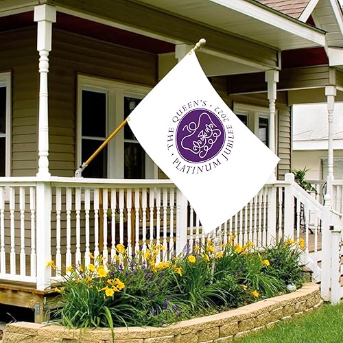 Miniatura 3 de Hulzogul La Reina Isabel II - Bandera del Jubileo Británico, para el 70 Aniversario la Reina - Decoración patriótica del jardín la casa para la