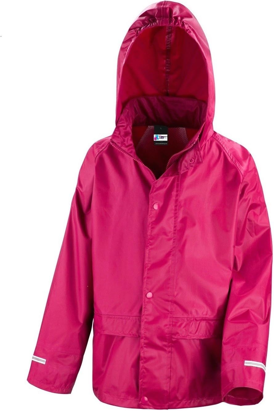 Rainsuit ShopKids Waterproof Rain Jacket In Black, Pink, Red or Royal Blue Childs Childrens Boys Girls