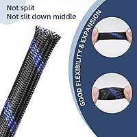 Vista 3 de Funda de cable trenzada, funda de cable trenzada expandible de PET, gestión de cables de malla flexible para audio, video y otros dispositivos