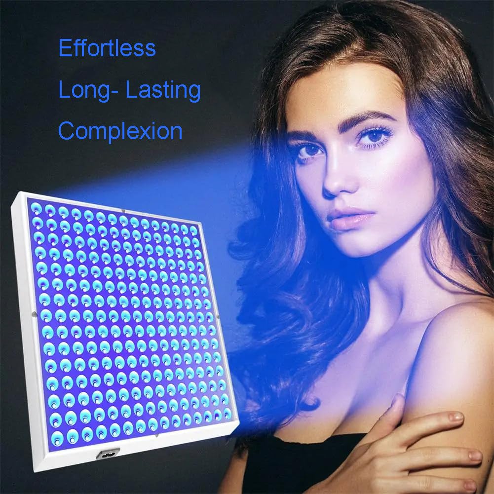 Juego de lámparas de Bronceado de 45 W con Gafas Protectoras y Soporte de Montaje - Luz Azul de Espectro Completo de 460 NM para Tomar el Sol en casa - 225 Piezas de LED