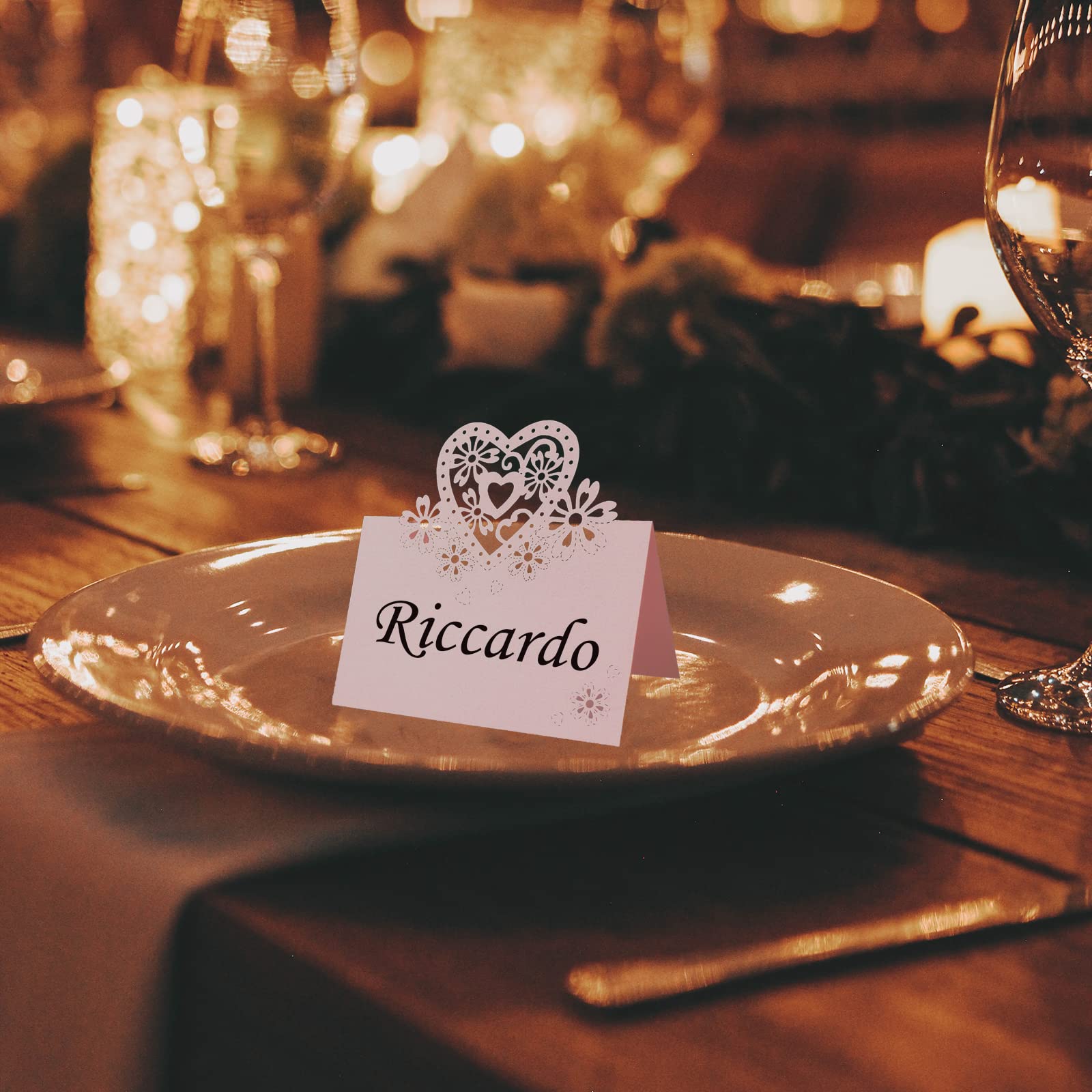 Segnaposto Da Tavolo Per Matrimoni - 50 Pezzi Con Glitter, Per Eventi E Celebrazioni