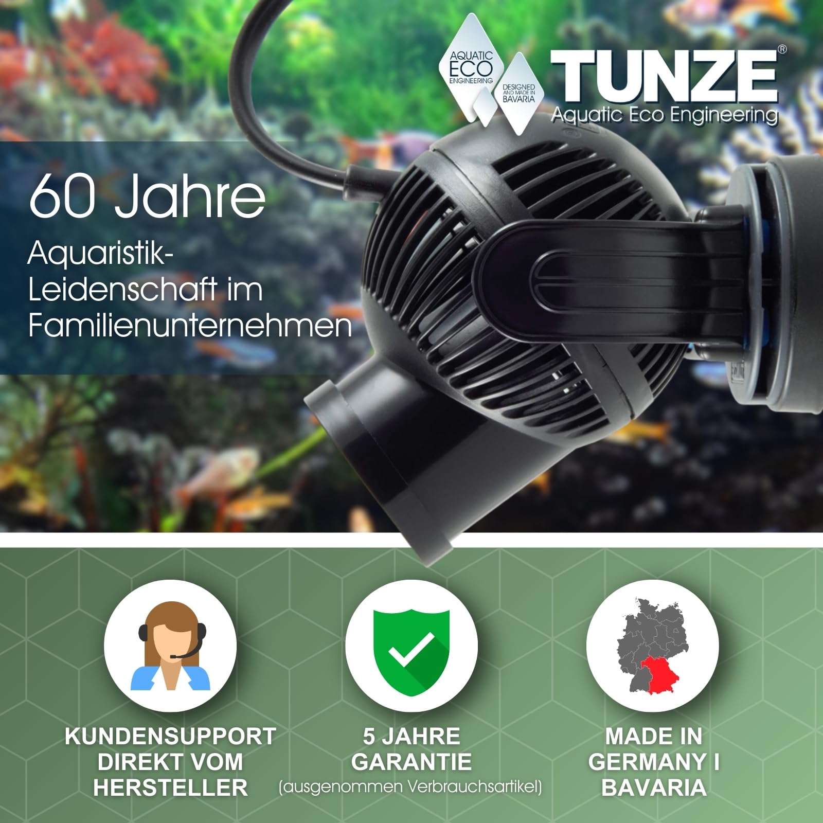 Tunze Comline Nanofilter 3161 I Süßwasserfilter zur Oberflächenabsaugung + Absaugung von Bodennähe für Aquarien mit 30-100 L I Aquariumfilter mit starker Magnethalterung I Flexibles Filtermedium