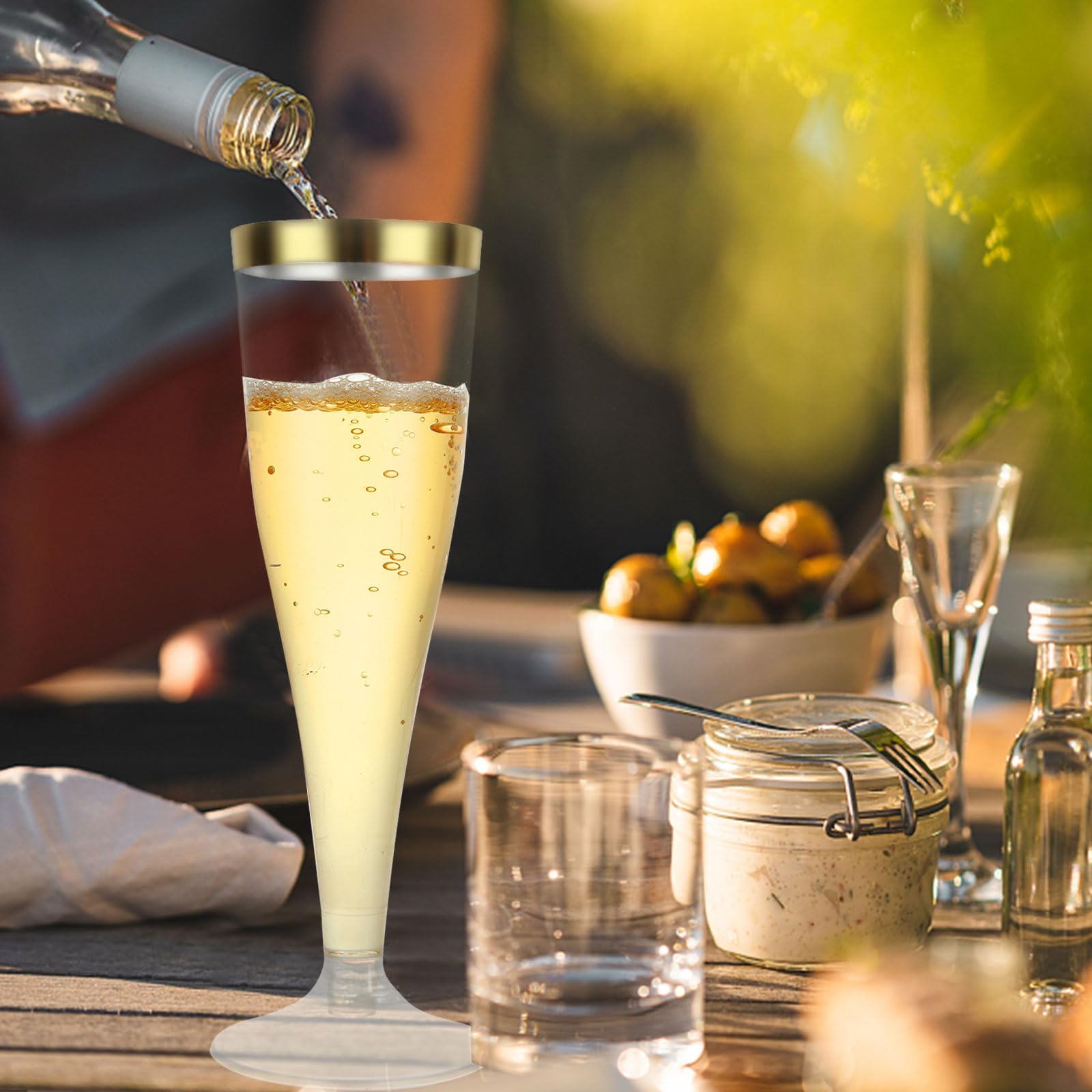 Flûtes à Champagne En Plastique – Lot De 100 – Réutilisables Et Empilables