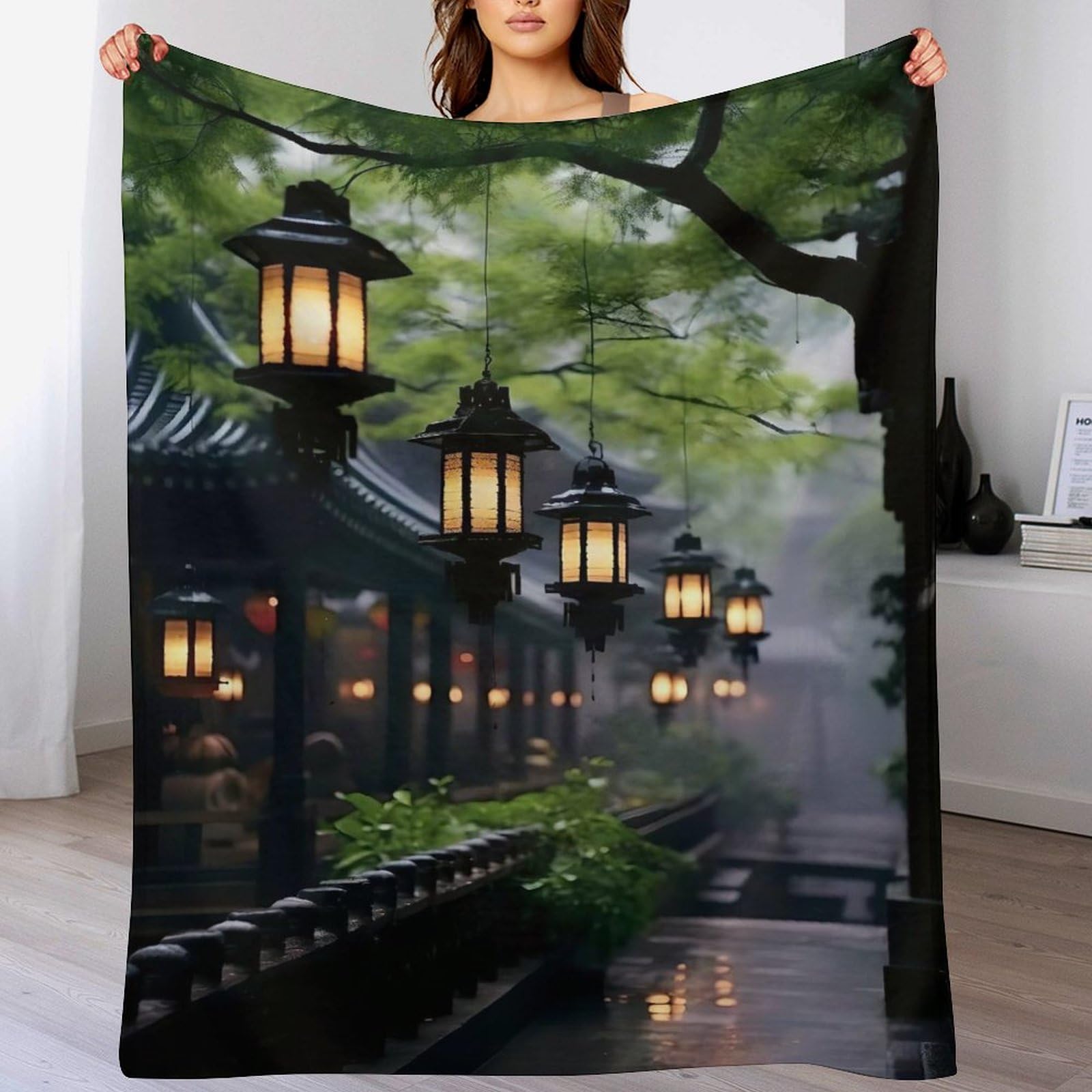 Couverture Polaire Flannel Style Japonais 140x180cm pour Canape