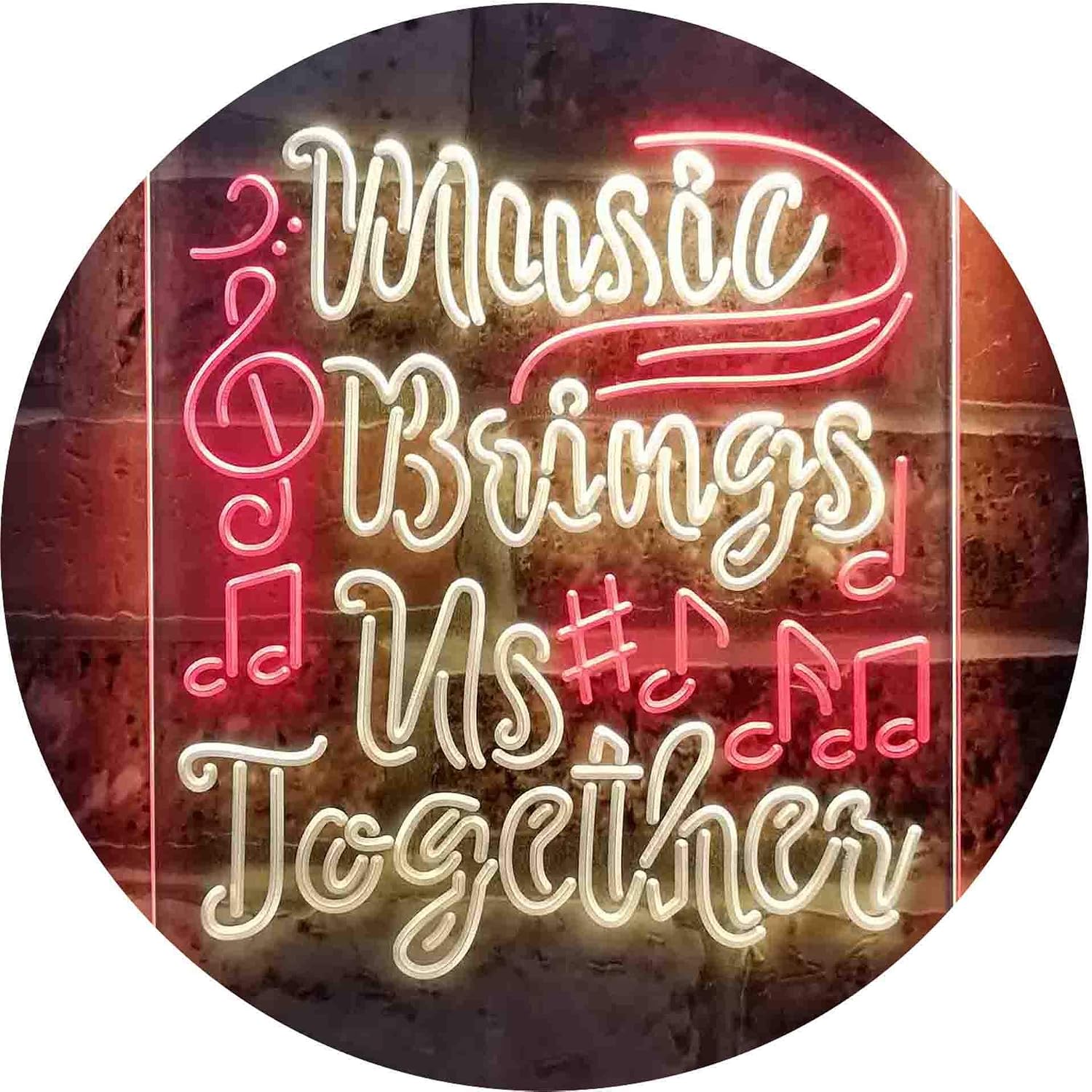 ADVPRO Music Bring Us Together Dual Color LED Neon Sign Red & Yellow 12 x 16 Inches st6s34-i3872-ry