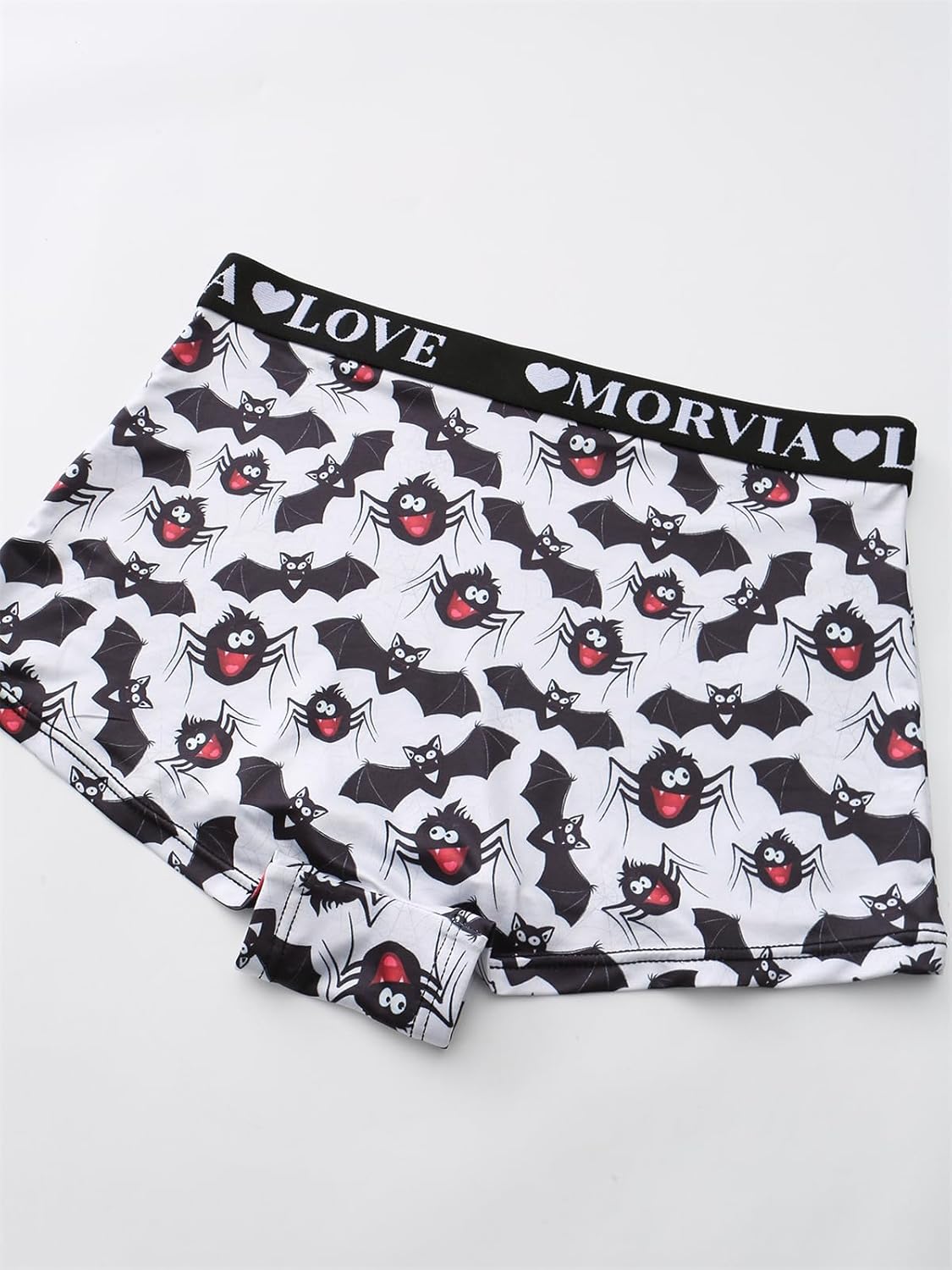 Morvia 6 Pack Gothic Halloween Print Boyshorts, High Waist Variety Underwear with Elastic Band, Skull Rose Stars Pattern - Image 7