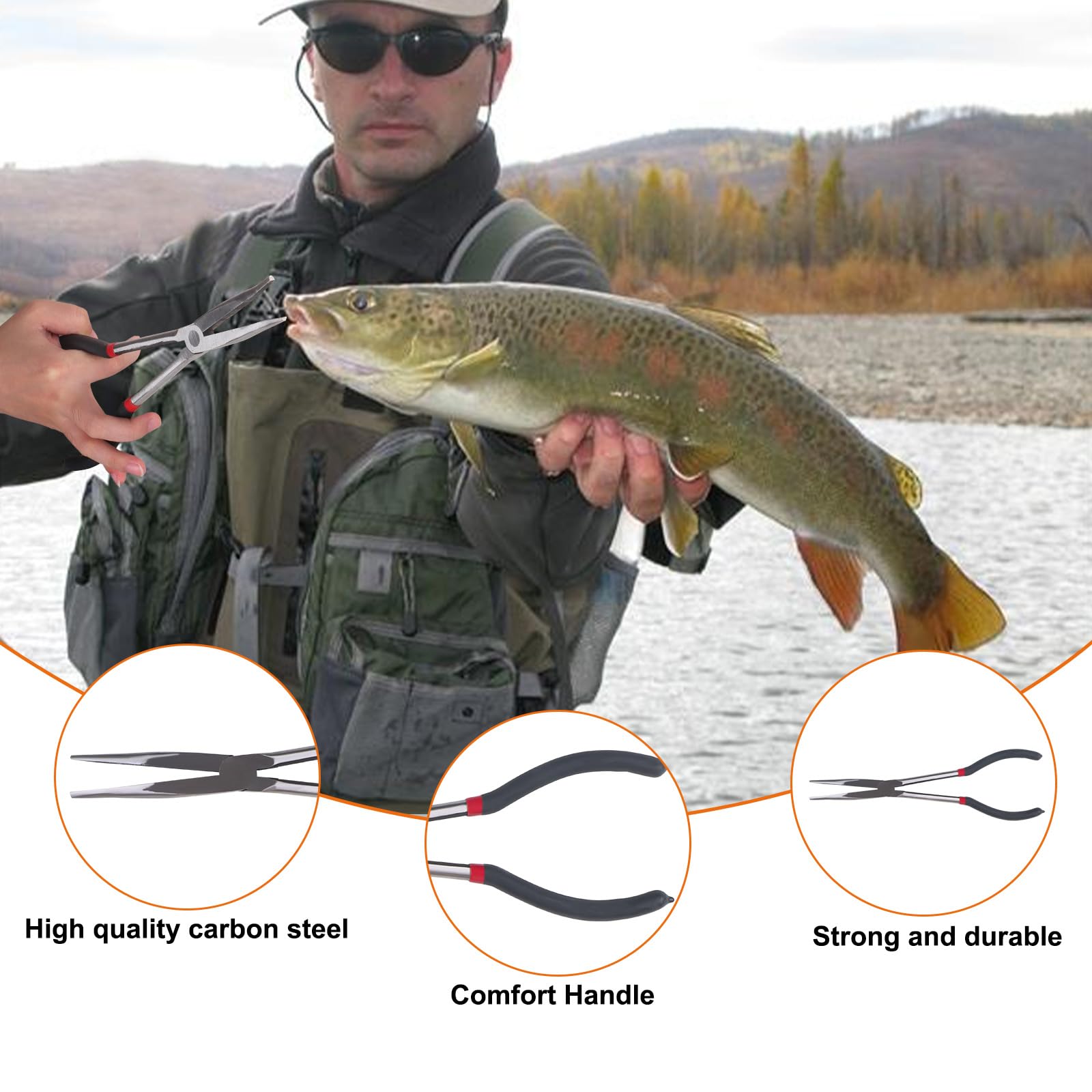Pince de pêche, décrocheur, 28 cm, accessoires pour pêche