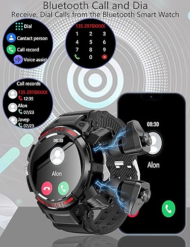 Miniatura 2 de Reloj inteligente con auriculares para hombres y mujeres, reloj de fitness 2 en 1, pantalla HD de 1.43 pulgadas, contestarhacer llamadas, altavoz,