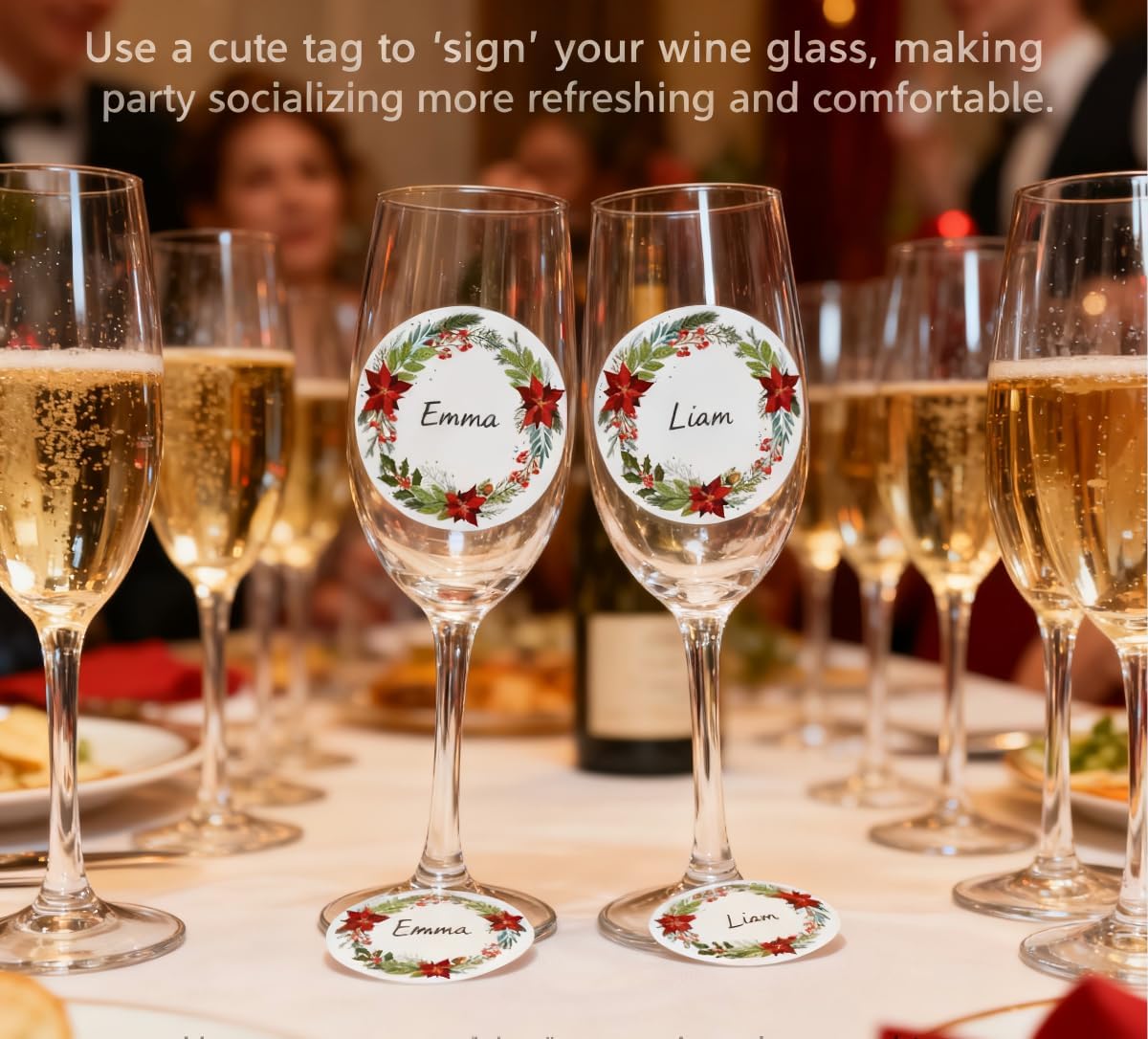 500Pcs Christmas Red Flower Holly Berry Direct Thermal Labels 2 Inch Winter Coding Stickers - Self-Adhesive Xmas Decals for Business Inventory, Address, Name Gift Tag - Image 7