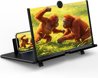12" Screen Magnifier for Cell Phone ,3D HD Magnifying Projector Screen Enlarger Expanders for Movies, Videos and Gaming ,Foldable Phone Stand with Screen Amplifier,Birthday Gifts for Mom Dad & Friends