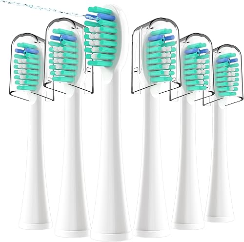 Miniatura 15 de Paquete de 6 cabezales de repuesto para cepillo de dientes para Waterpik Sonic Fusion, compatibles con SF-01/SF-02/SF-03/SF-04, color negro