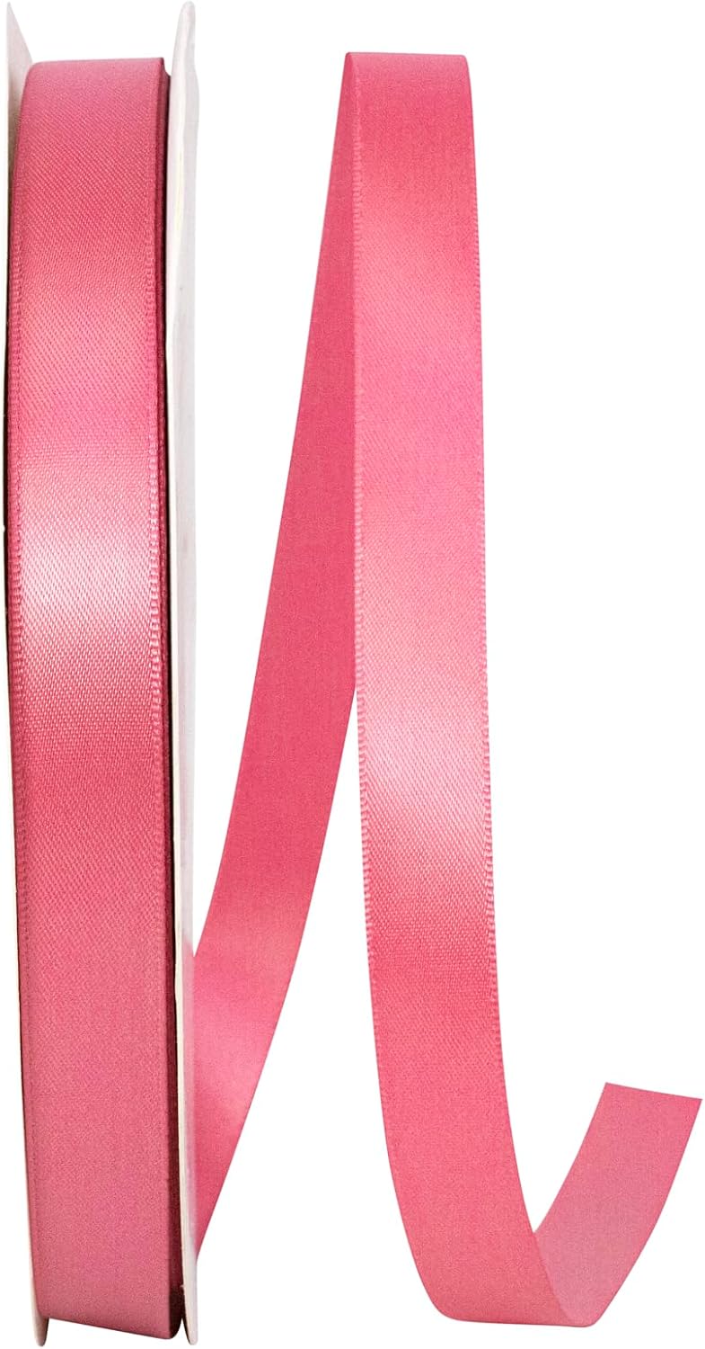 Reliant Ribbon Single Face Sfs Satin Ribbon, 5/8 Inch X 100 Yards, Colonial Rose