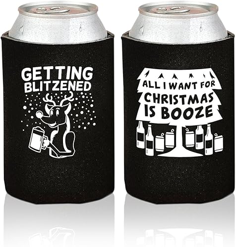 Miniatura 4 de Enfriadores de latas de cerveza divertidos de Navidad, paquete de 12 soportes para bebidas para hombres, regalos de broma para fiestas de Navidad,