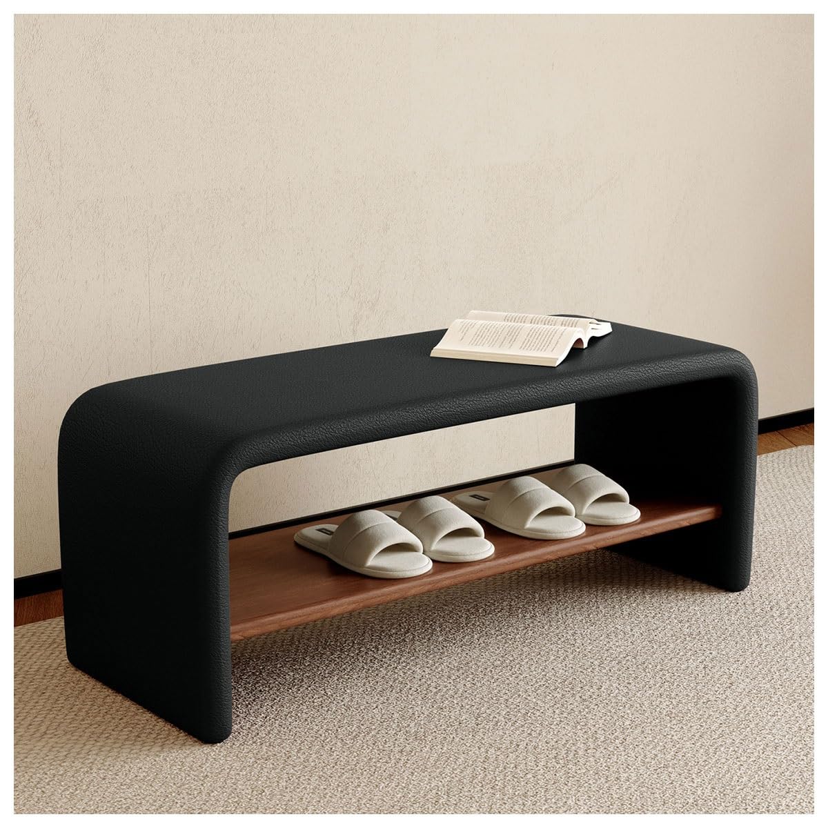 Banc porte-chaussures contre le désordre de l'entrée meuble 60cm
